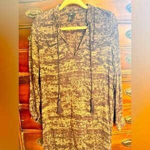 H&M Patterned shirt dress with tassels